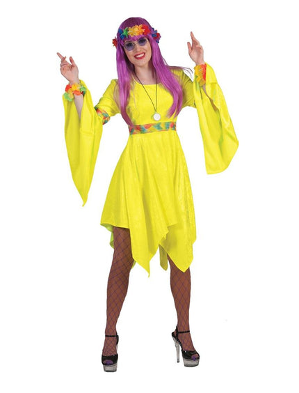 Funny Fashion Gele hippie jurkjes voor feestjes