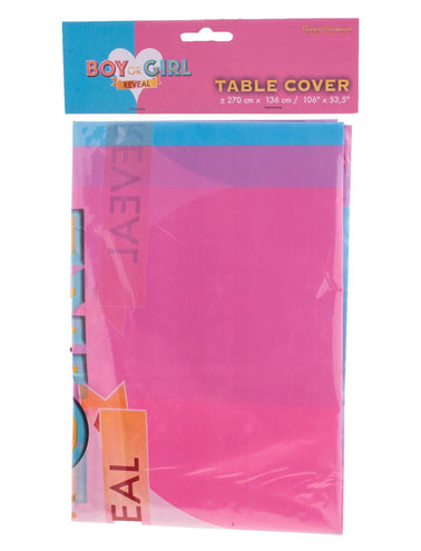 Funny Fashion Gender Reveal tafelkleed  270x136cm baby shower