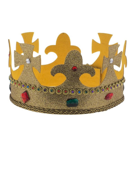 Funny Fashion Gouden kroon met glitters