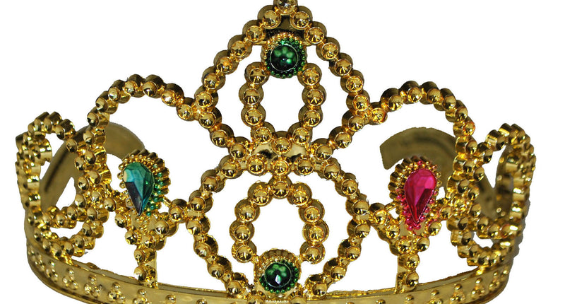 Funny Fashion Gouden kroon met nep edelstenen