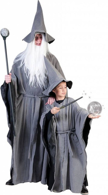 Funny Fashion Grijze tovenaarspakken voor kinderen