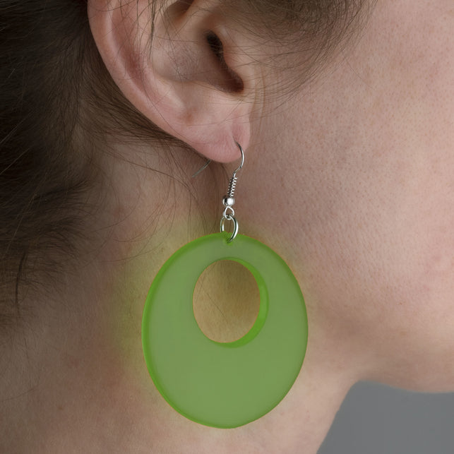 Funny Fashion Groene disco oorbellen