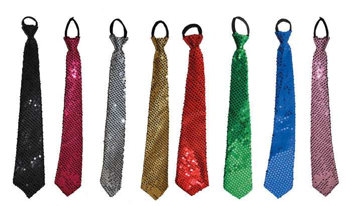 Funny Fashion Groene disco stropdas met pailletten