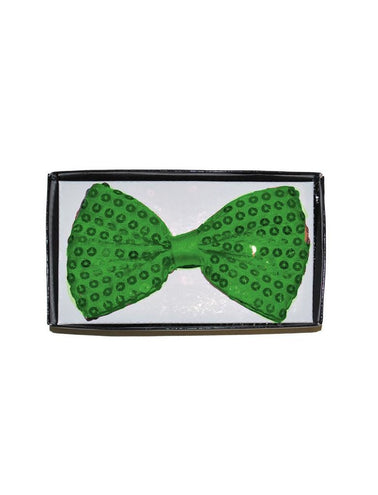 Funny Fashion Groene vlinderdas met pailletten