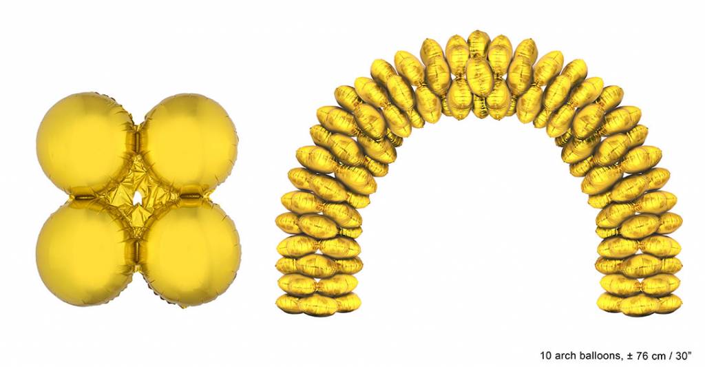 Funny Fashion Grote ballonboog folieballonen Goud