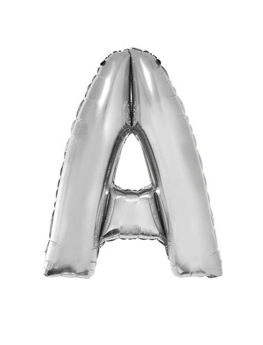 Funny Fashion Grote folie ballon letter A Zilver