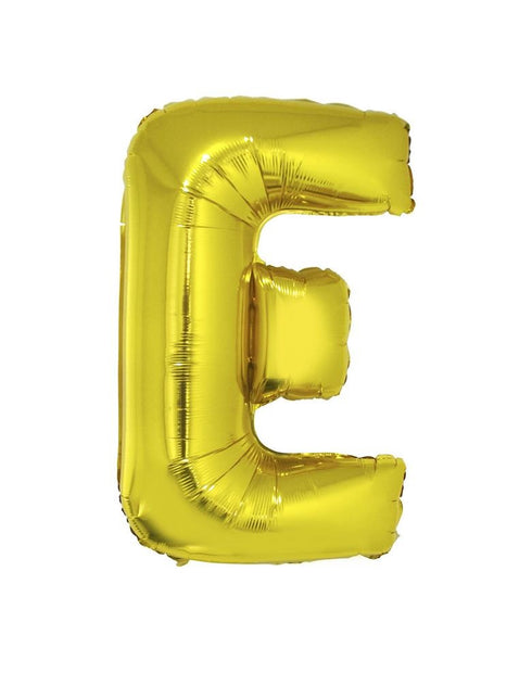 Funny Fashion Grote folie ballon letter E Goud