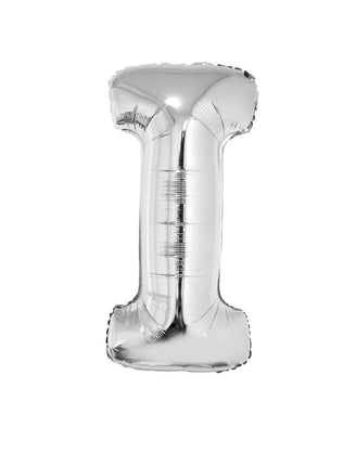 Funny Fashion Grote folie ballon letter I Zilver