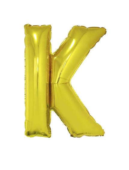 Funny Fashion Grote folie ballon letter K Goud