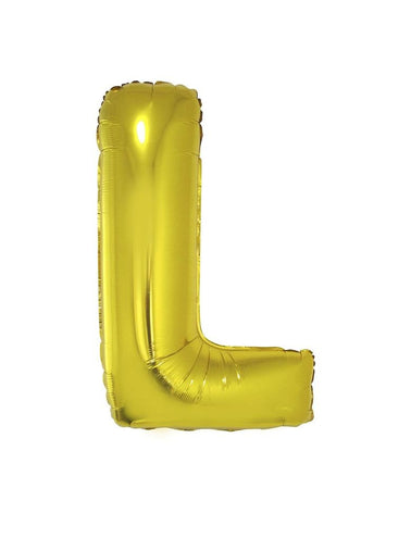 Funny Fashion Grote folie ballon letter L Goud