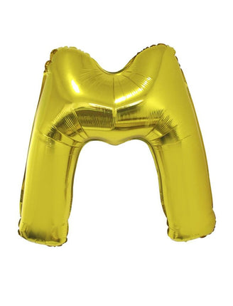 Funny Fashion Grote folie ballon letter M Goud