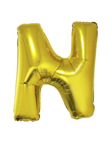 Funny Fashion Grote folie ballon letter N Goud