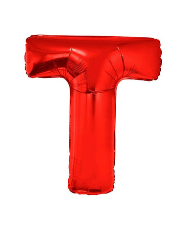 Funny Fashion Grote folie ballon letter T Rood