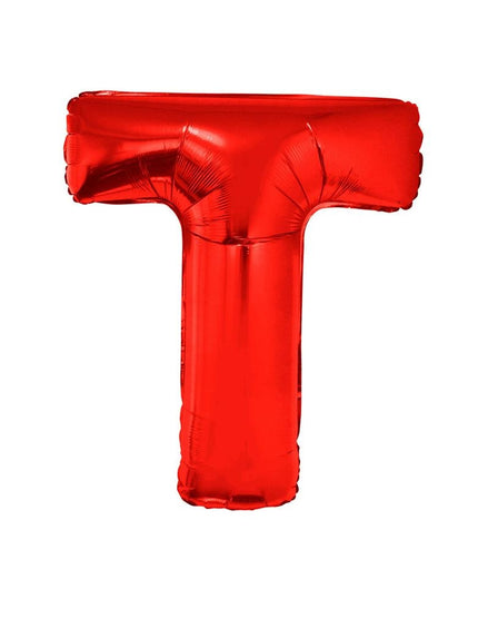 Funny Fashion Grote folie ballon letter T Rood