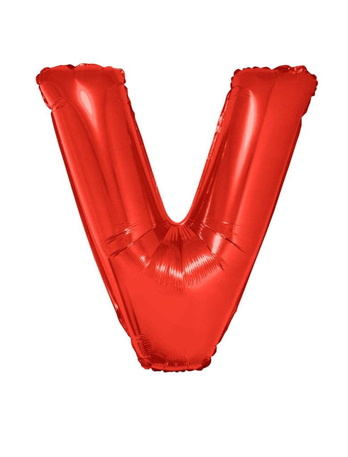 Funny Fashion Grote folie ballon letter V Rood