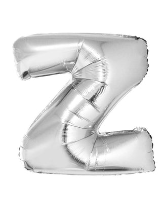 Funny Fashion Grote folie ballon letter Z Zilver