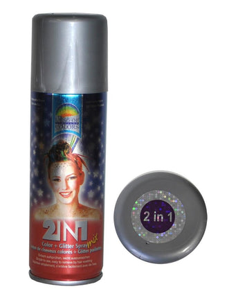 Funny Fashion Haar en body spray met glitters in paars en zilver