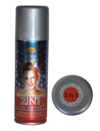 Funny Fashion Haar en body spray met glitters in rood met zilver