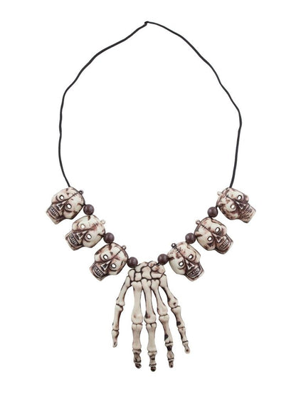 Funny Fashion Halsketting met schedeltjes en handje