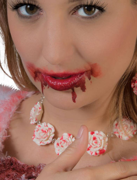 Funny Fashion Halsketting roosjes met bloedspetters