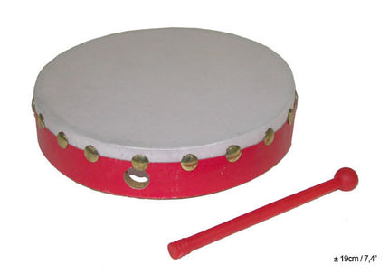 Funny Fashion Hand trommel rood met stokje