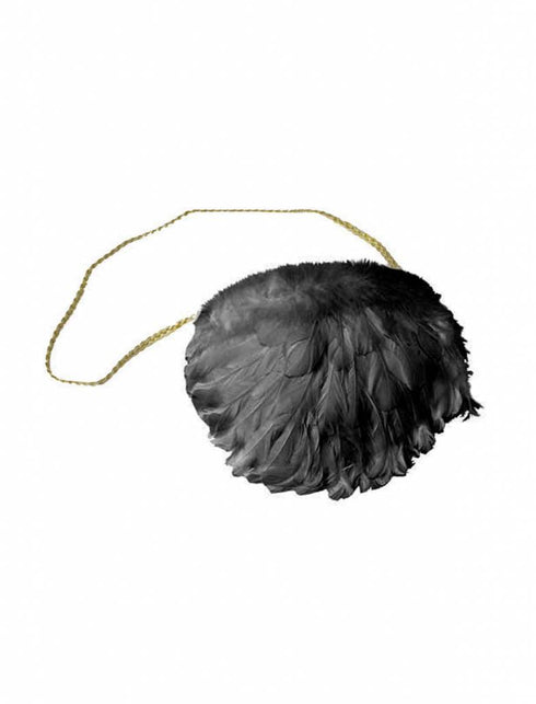 Funny Fashion Handtas zwart met veren