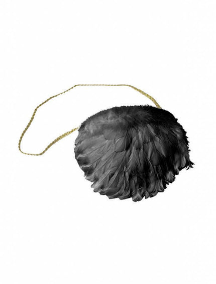 Funny Fashion Handtas zwart met veren