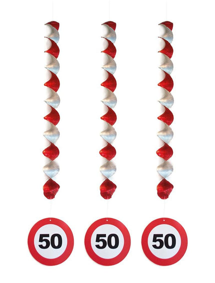 Funny Fashion Hangdecoratie 50 jaar versiering verkeersbord