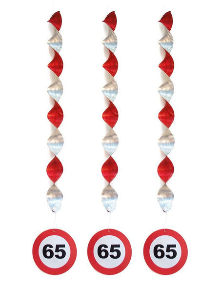Funny Fashion Hangdecoratie 65 jaar versiering verkeersbord