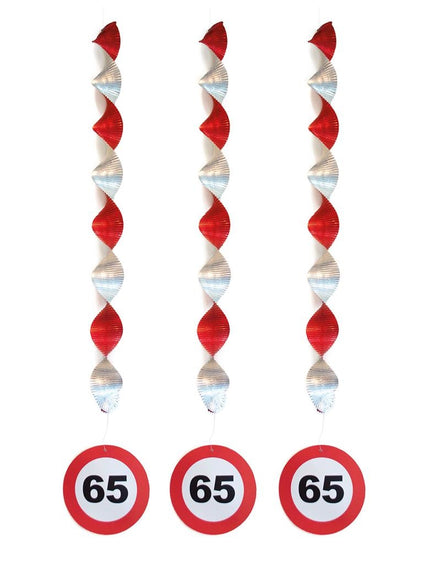 Funny Fashion Hangdecoratie 65 jaar versiering verkeersbord