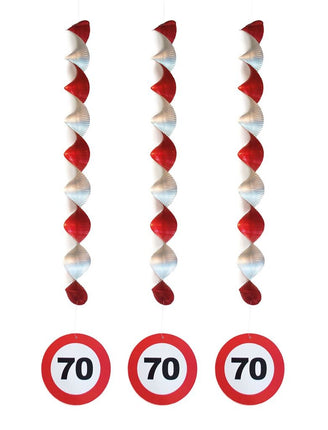 Funny Fashion Hangdecoratie 70 jaar versiering verkeersbord