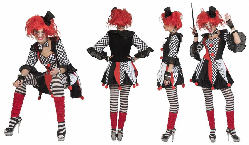 Funny Fashion Harlekijn Jester pak dames