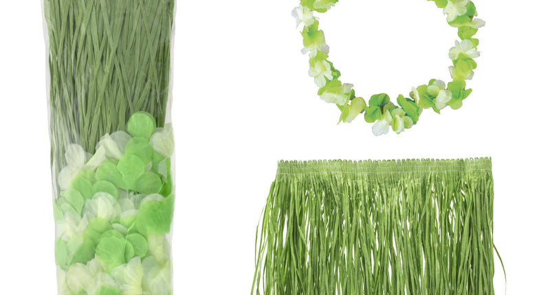 Funny Fashion Hawaii rok groen met accessoires