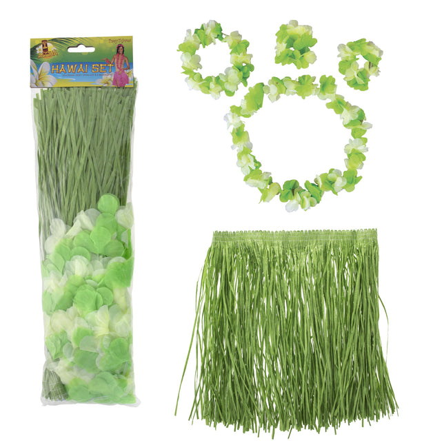 Funny Fashion Hawaii rok groen met accessoires
