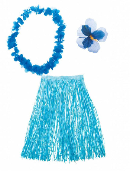 Funny Fashion Hawaii verkleed set Aloha blauw