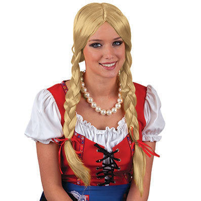 Funny Fashion Heidi pruik blond met vlechten