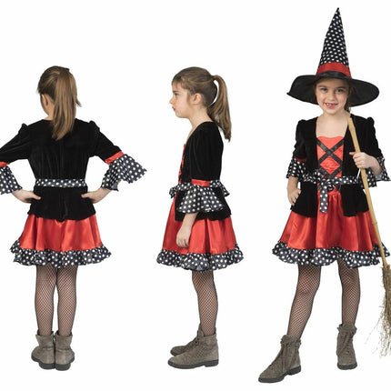 Funny Fashion Heksen jurk Polka Dotty meisje