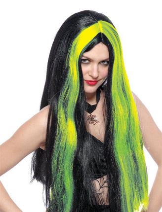 Funny Fashion Heksenpruik met gele lokken