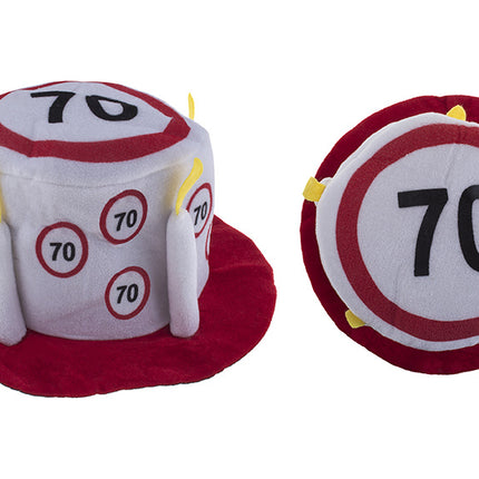Funny Fashion Hoed 70 jaar met verkeersborden