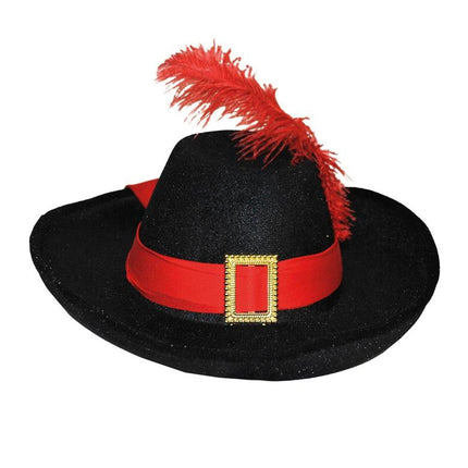 Funny Fashion Hoed met veer musketier