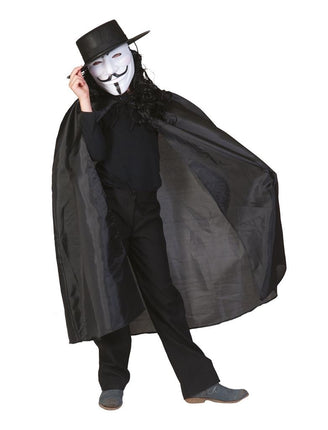 Funny Fashion Kindercape zwart Nylon