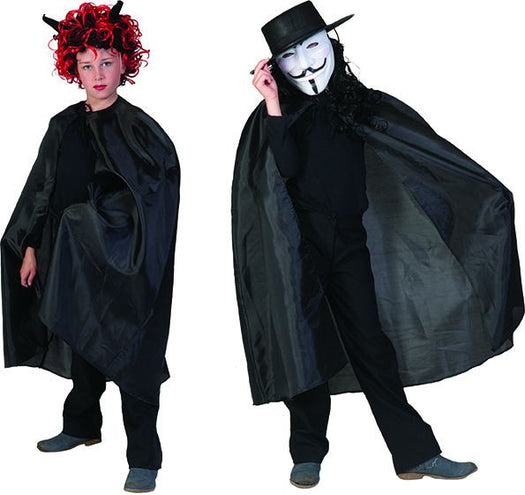 Funny Fashion Kindercape zwart Nylon