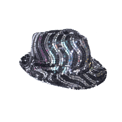 Funny Fashion Kojak hoed met goud zwarte pailleten