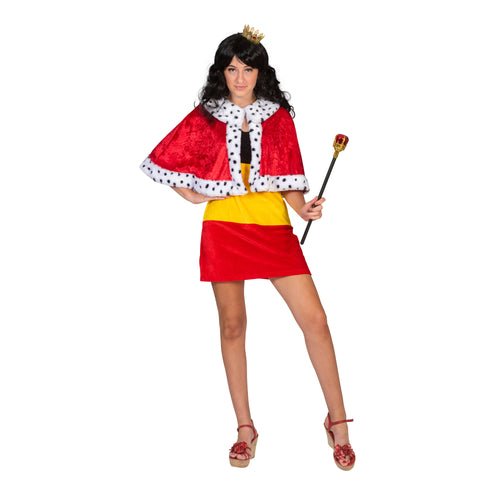 Funny Fashion Koninginnen cape rood kort model