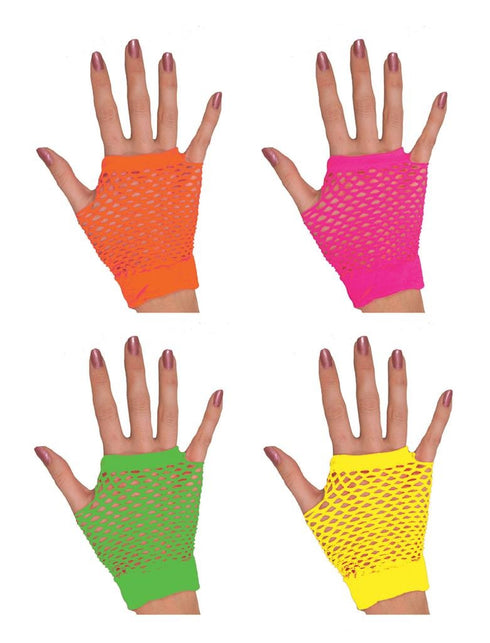 Funny Fashion Korte vingerloze nethandschoenen Evi neon groen