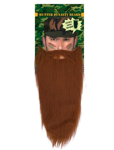 Funny Fashion Lange bruine nep baard met snor