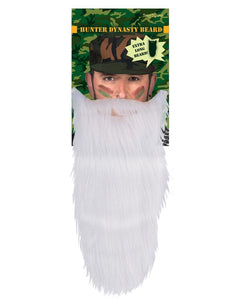 Funny Fashion Lange witte nep baard met snor