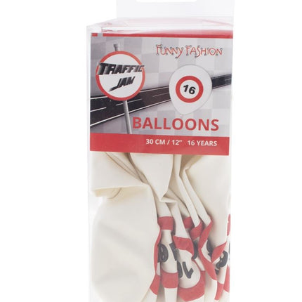 Funny Fashion Leeftijd ballonnen 16 jaar opdruk verkeersbord