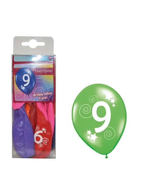 Funny Fashion Leeftijdsballonnen cijfer 9