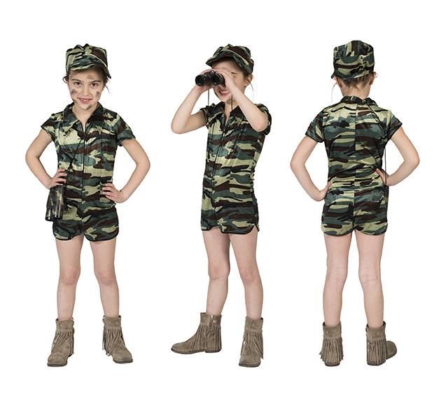 Funny Fashion Legermeisje kostuum kind